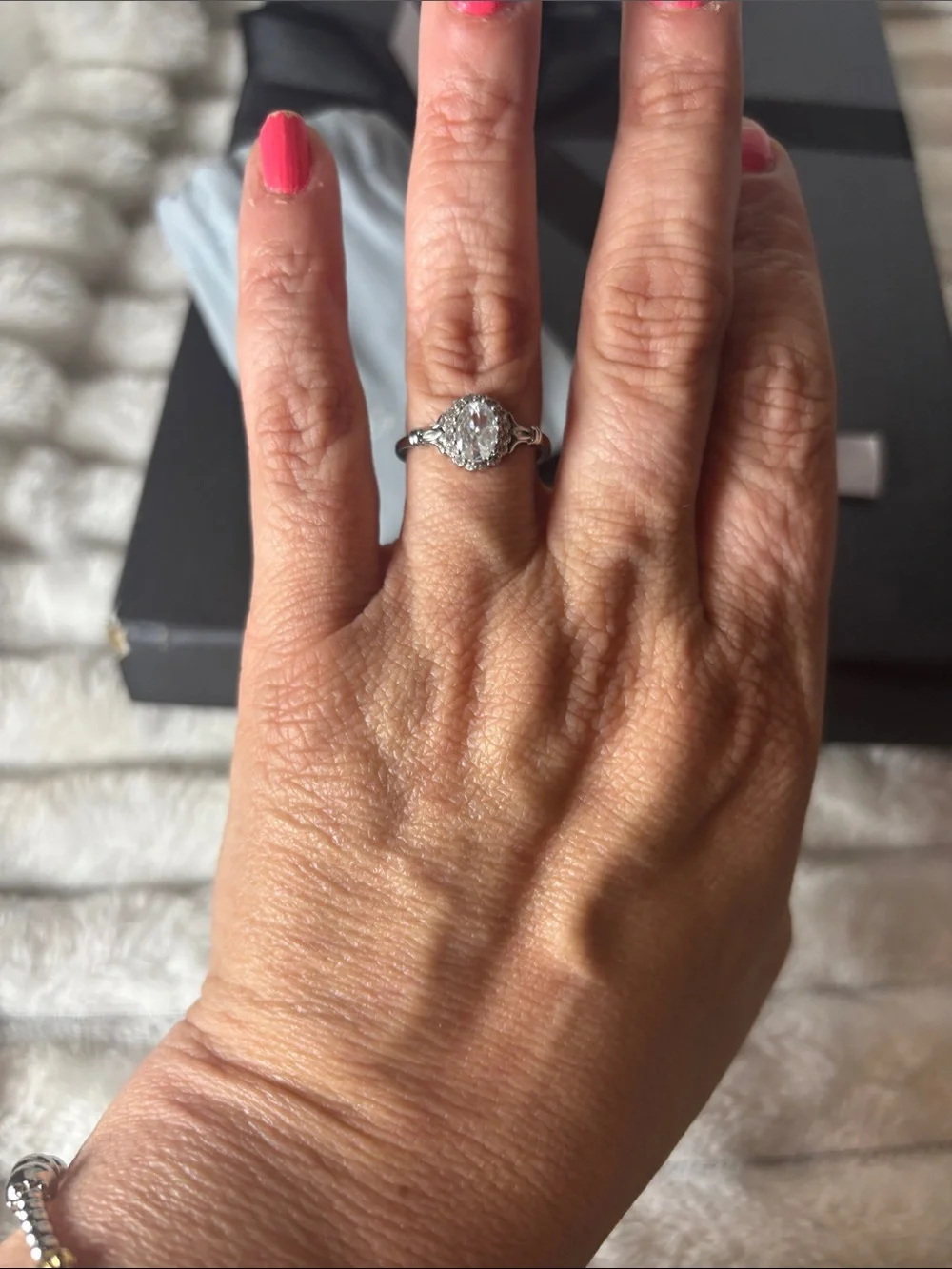 La Blancus Silver tone Size 7 and up Cubic Zirconia Ring NWT
